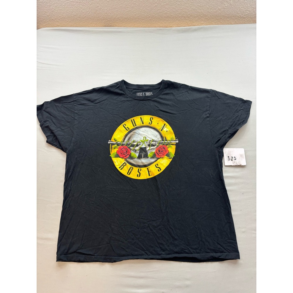 Guns N Roses Mens Graphic T-Shirt Black XXL Short Sleeve Band Tee Cotton